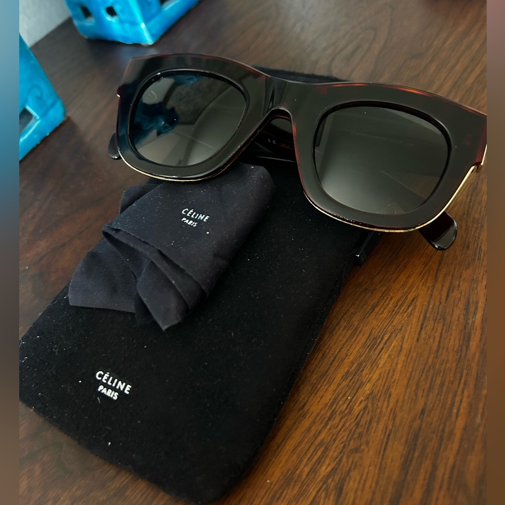 Celine Square Cat-eye dark red sunglasses - Picture 6 of 8